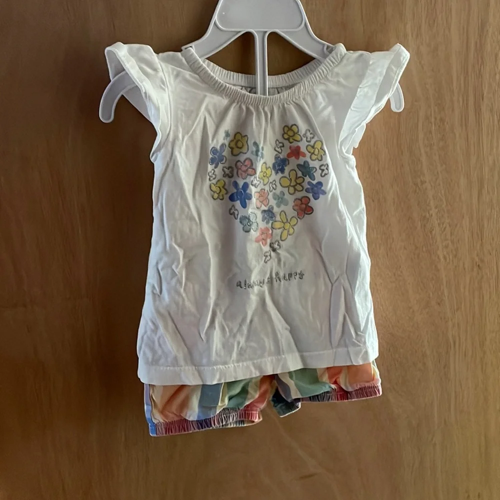 Carter’s 18 month T-shirt and shorts that always happy flowers and plowed